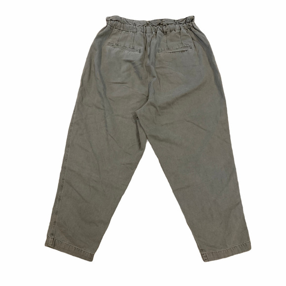 Free People Margate Sz S Olive Army Green Dropped Crotch High Waist Canvas Pants - Picture 6 of 6